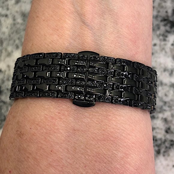 New pave Black/Black Apple Watch crystal Band and Lab Diamond Bezel 2 pc set - Picture 5 of 9